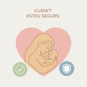 Dibuix d’un cor + mare + nadó