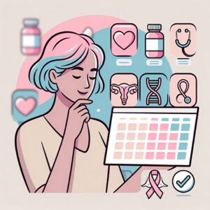 Il·lustració de revisions preventives amb mamografia per al control i la detecció precoç del càncer de mama.