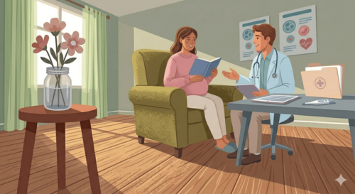 control de l’embaràs en ginecologia a Figueres amb doctora i pacient