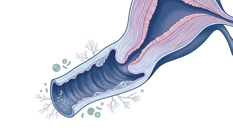 Ilustración médica sobre las posibles causas de cambios en el flujo vaginal