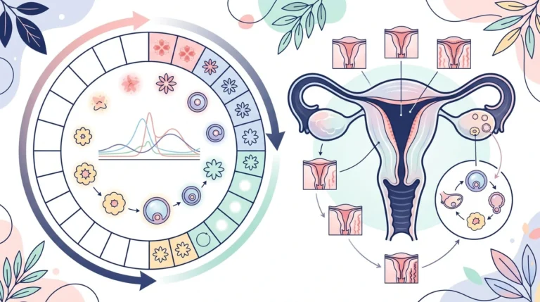 Ilustración del ciclo menstrual y aparición de sangrado entre menstruaciones