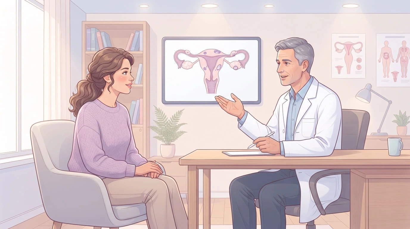 Paciente consultando por síntomas de endometriosis con un ginecólogo en Figueres