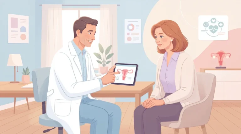 Ginecólogo valorando los síntomas de la menopausia de una paciente